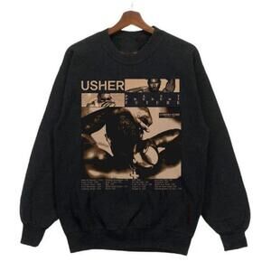 Black Usher Usher Album Rap Usher Tour 2024 For Fan Retro Unishirt Sweatshirt